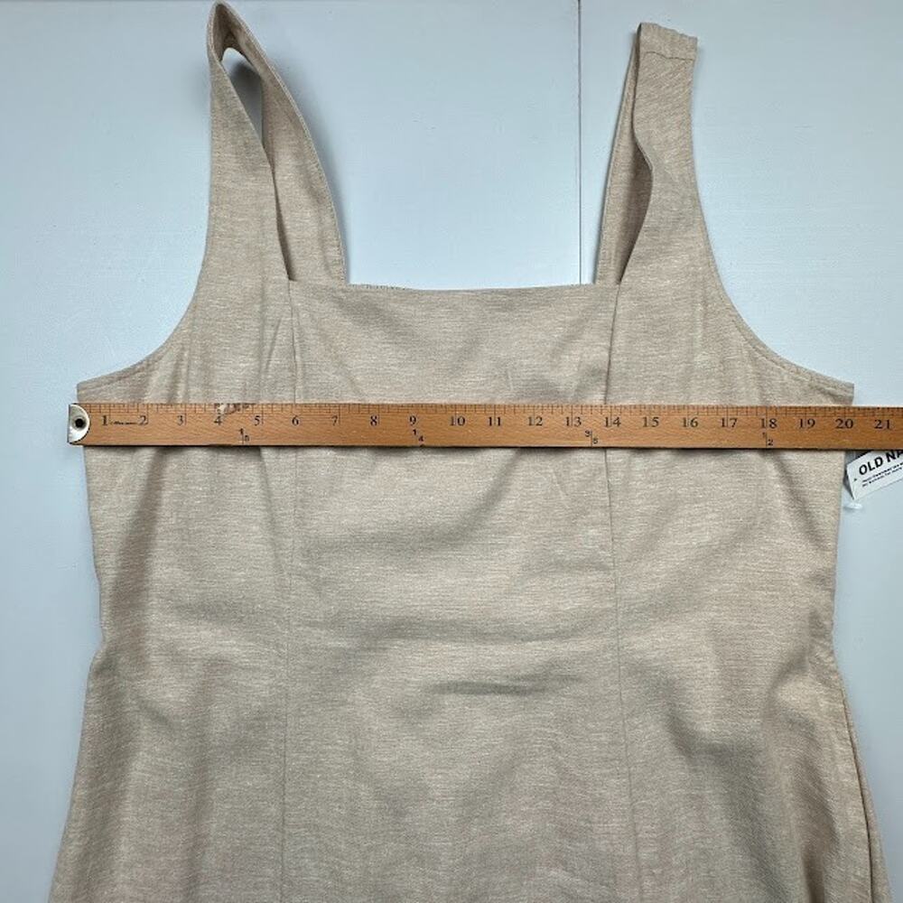 Old Navy Dress Womens Extra Large Tan Linen Sleeveless Minimalist Neutral Resort - Picture 8 of 11